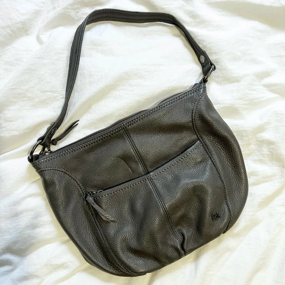 The‎ Sak Iris hobo shoulder bag gray pebble leather purse boho y2k 2010s vtg